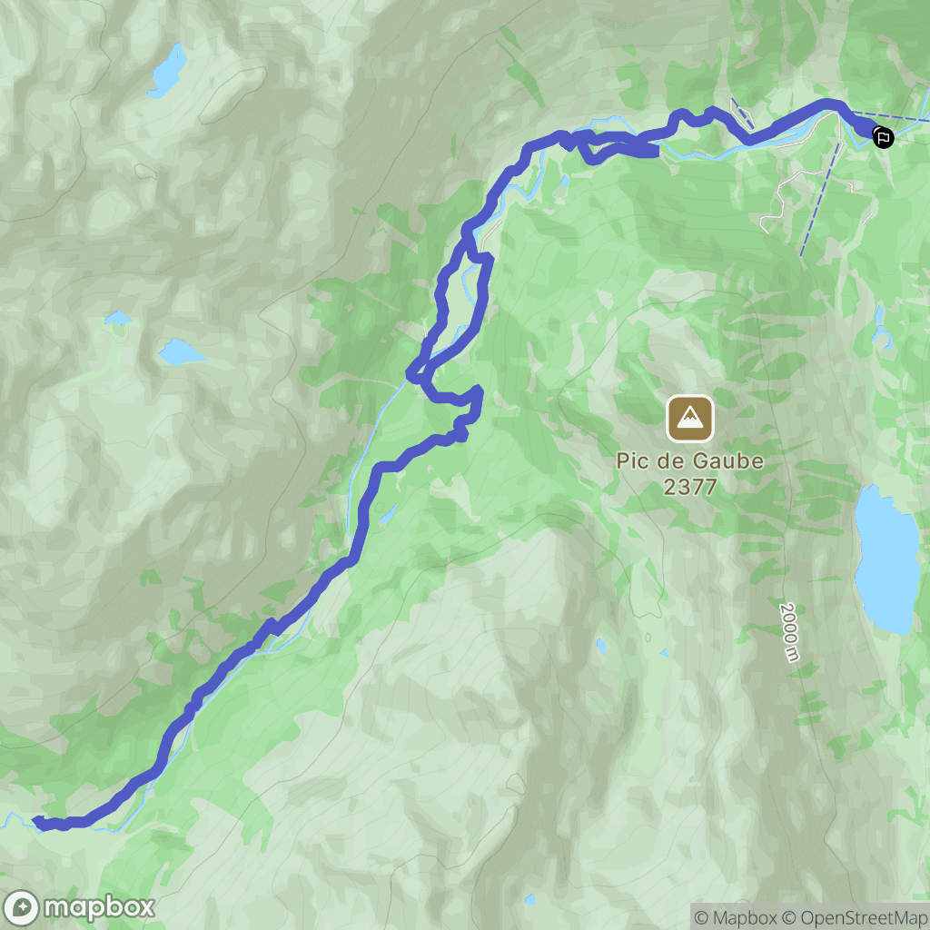Cauterets : carte du parcours de randonnée - France