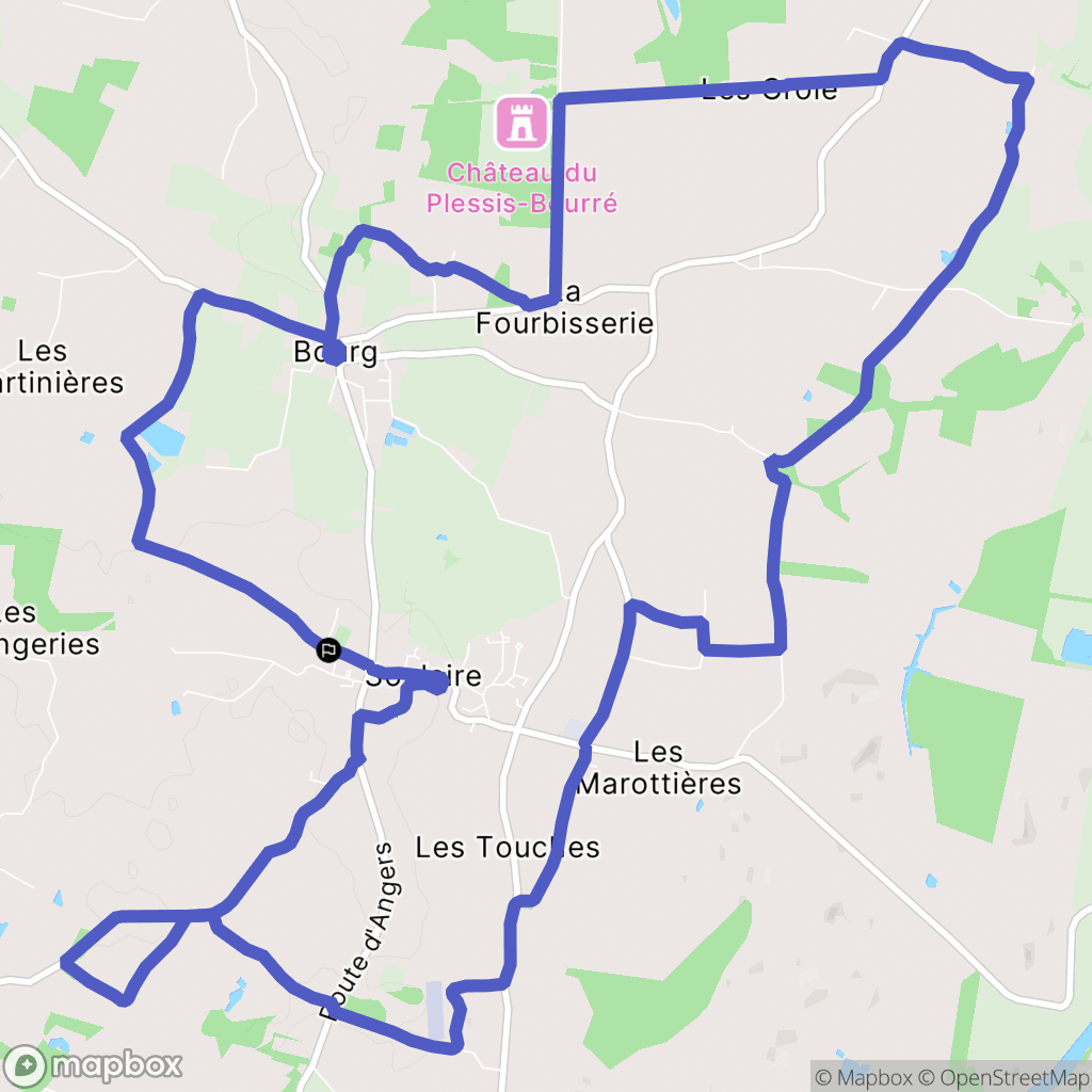 Soulaire-et-Bourg : carte du parcours de randonnée - France