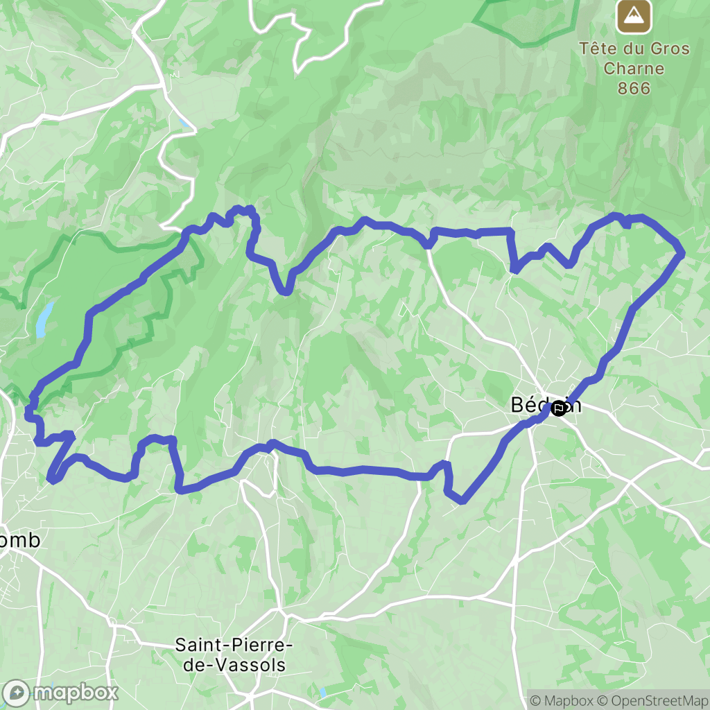 Bédoin : carte du parcours de randonnée - France