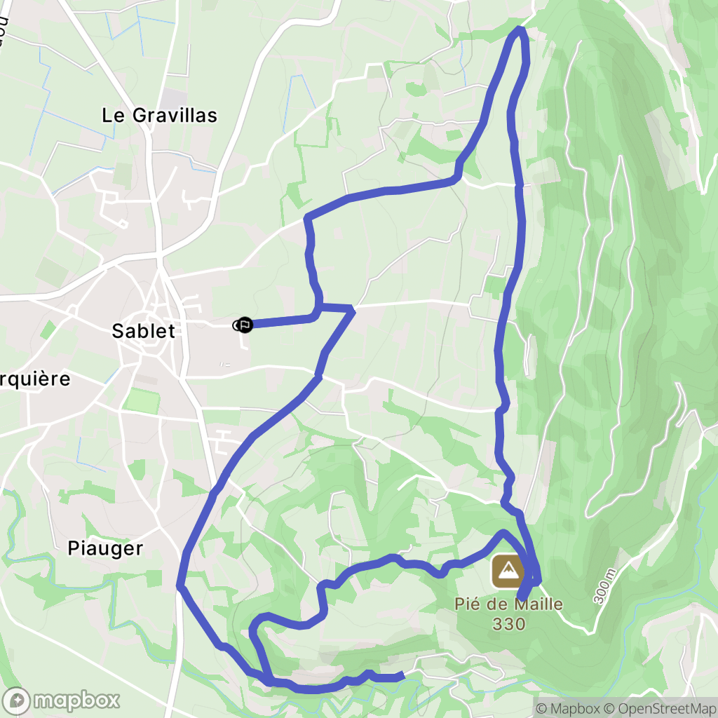 Sablet : carte du parcours de randonnée - France