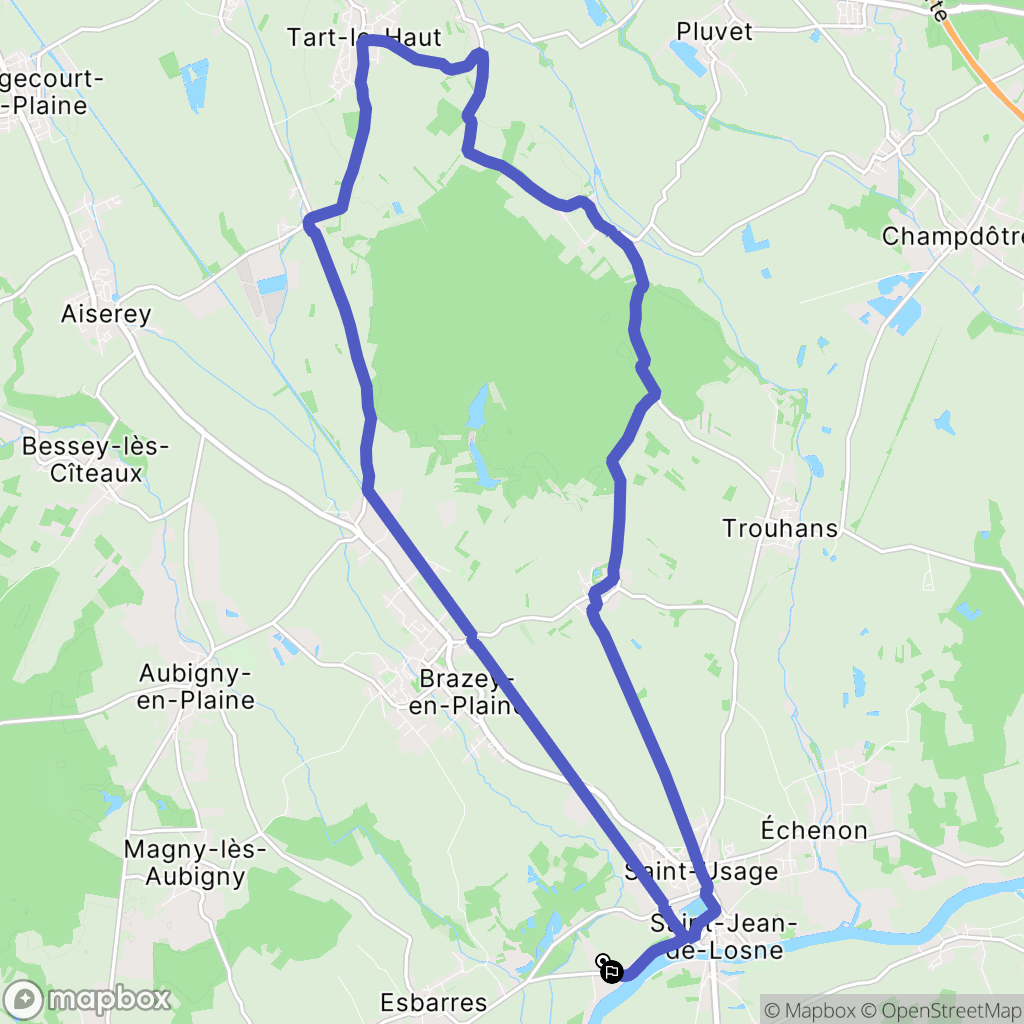 Saint-Usage : carte du parcours de randonnée - France