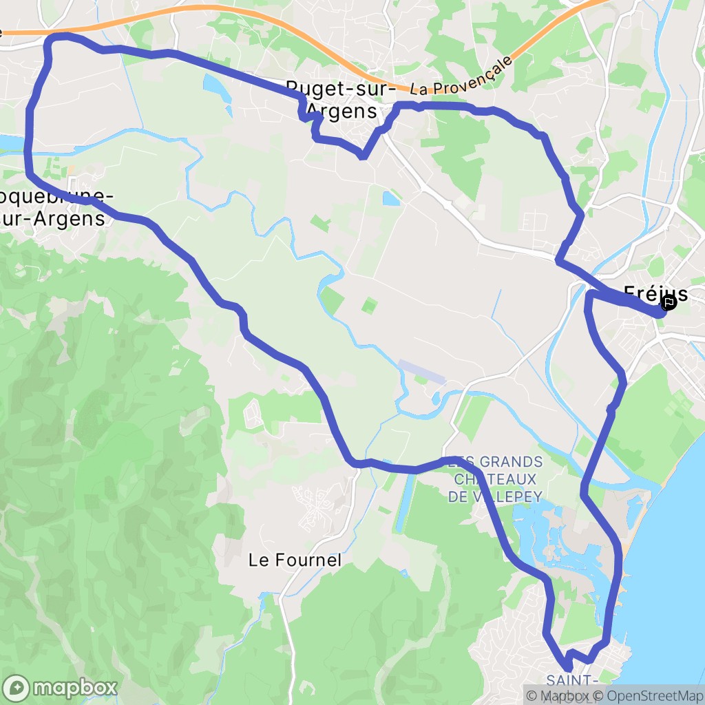 Puget-sur-Argens : carte du parcours de randonnée - France
