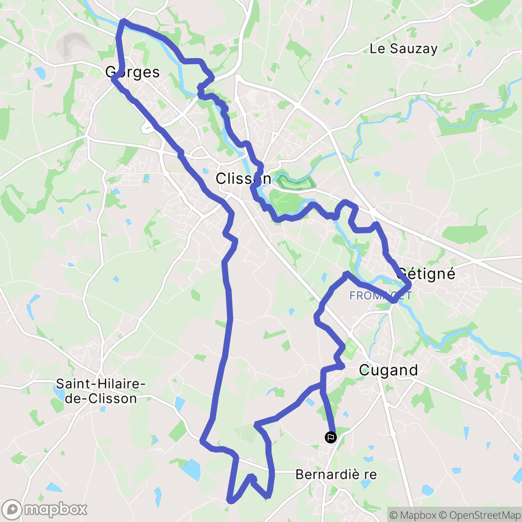 La Bernardière : carte du parcours de randonnée - France