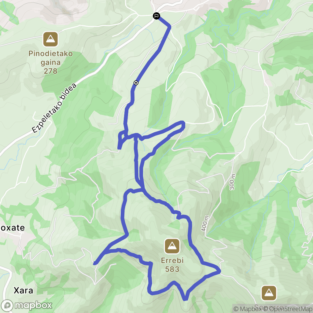 Souraïde : carte du parcours de randonnée - France