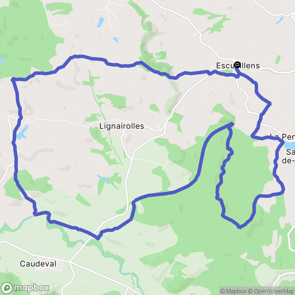 Escueillens-et-Saint-Just-de-Bélengard : carte du parcours de randonnée - France