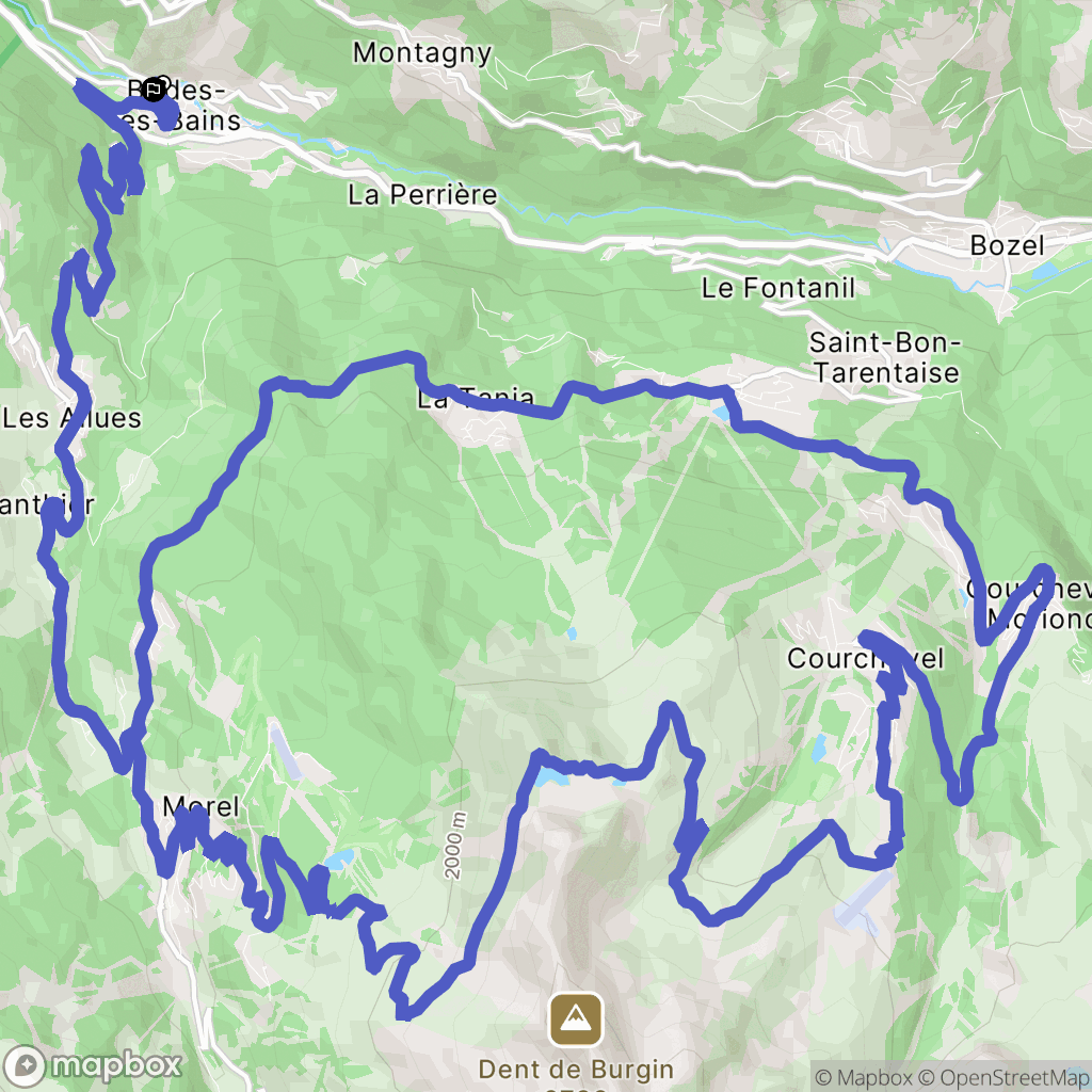 Brides-les-Bains : carte du parcours de randonnée - France