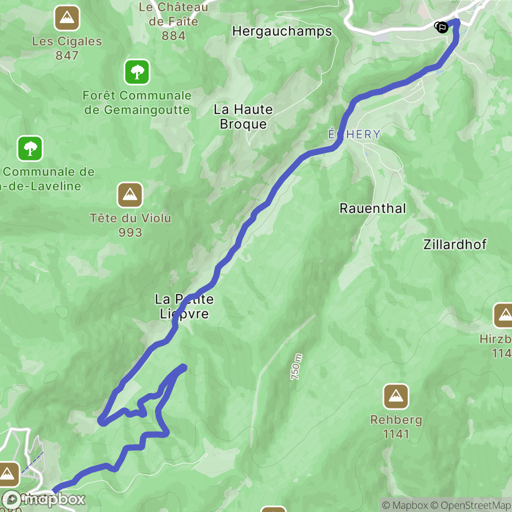Sainte-Marie-aux-Mines : carte du parcours de randonnée - France