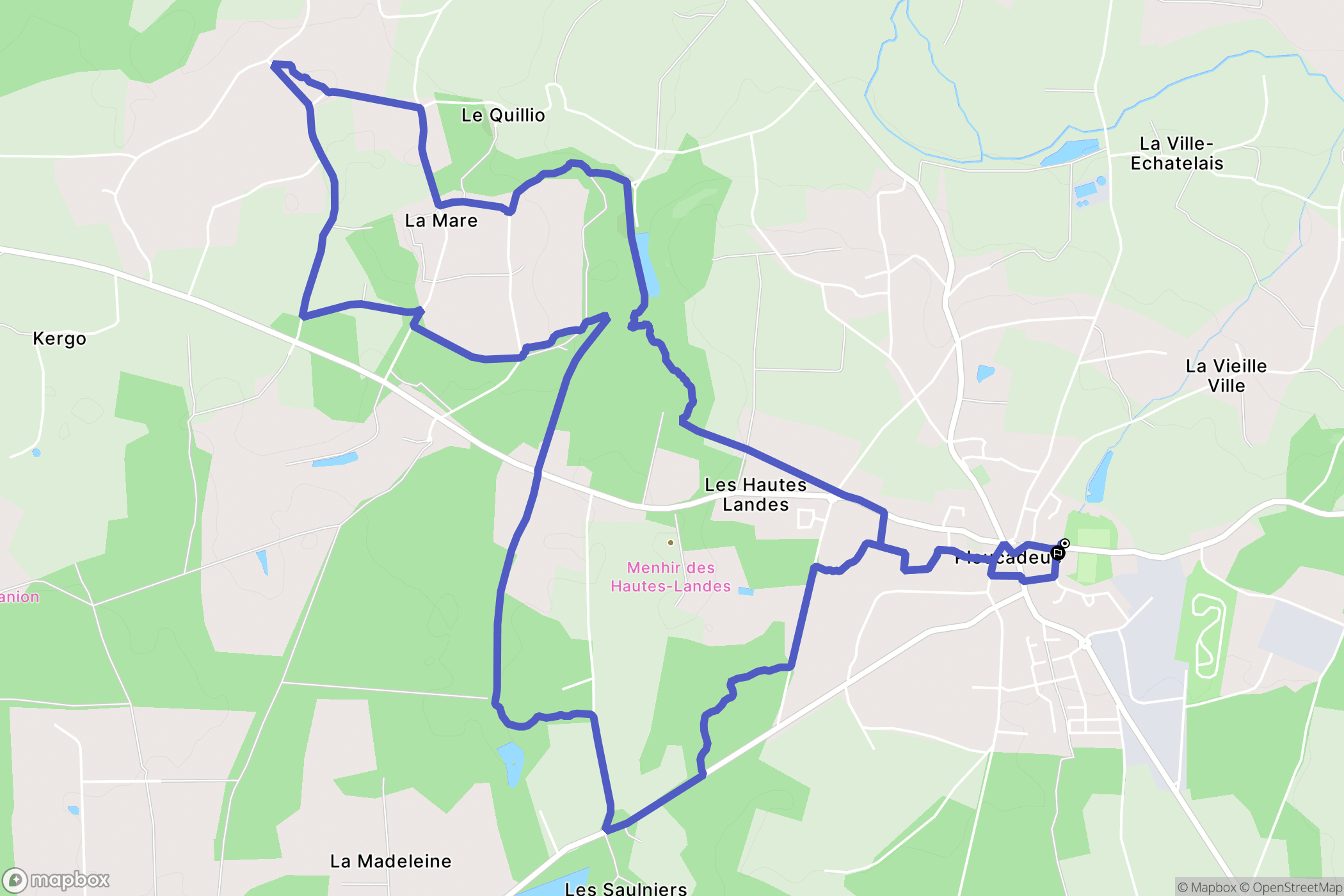 Pleucadeuc : carte du parcours de randonnée - France