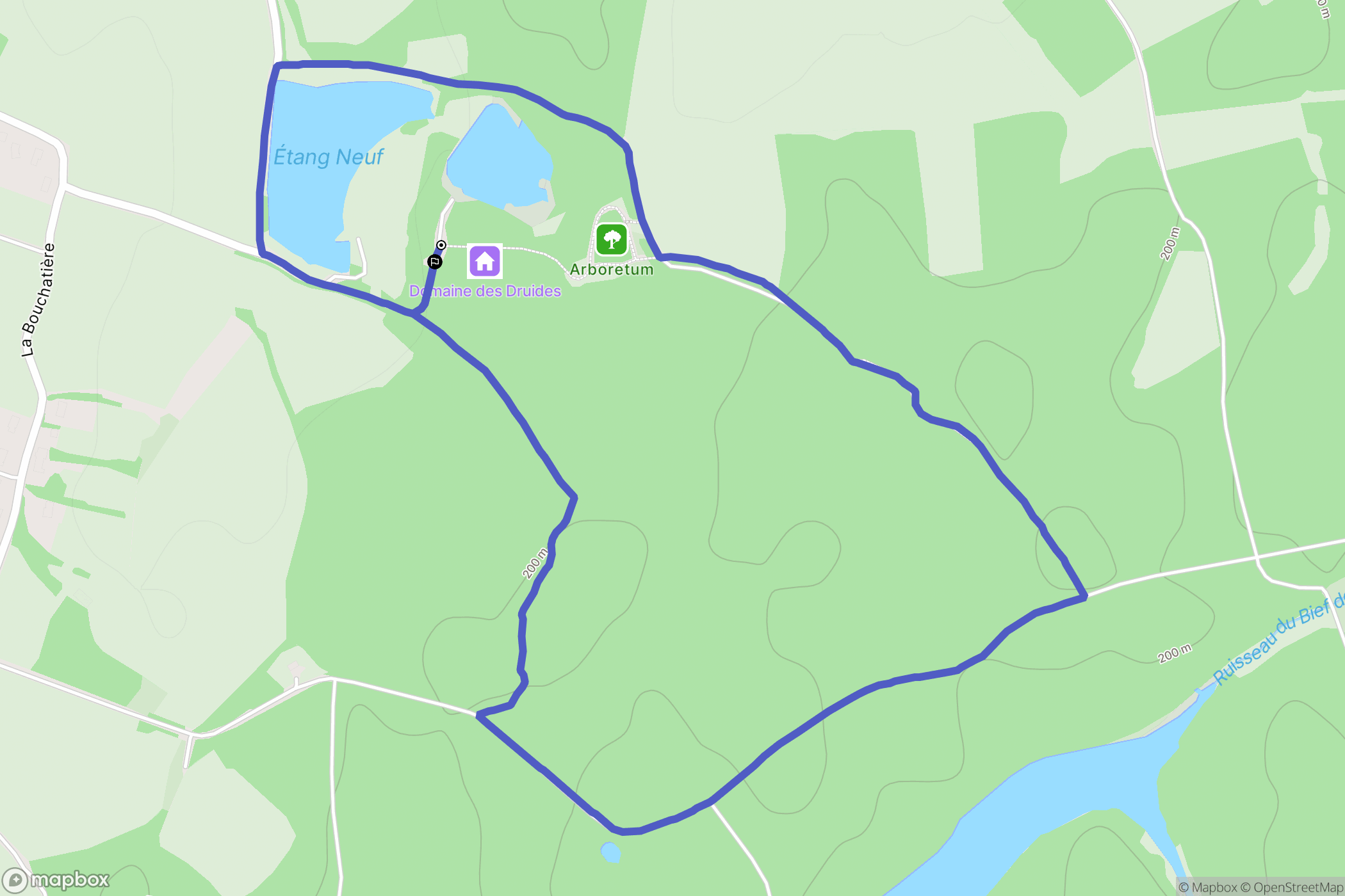 La Genête : carte du parcours de randonnée - France
