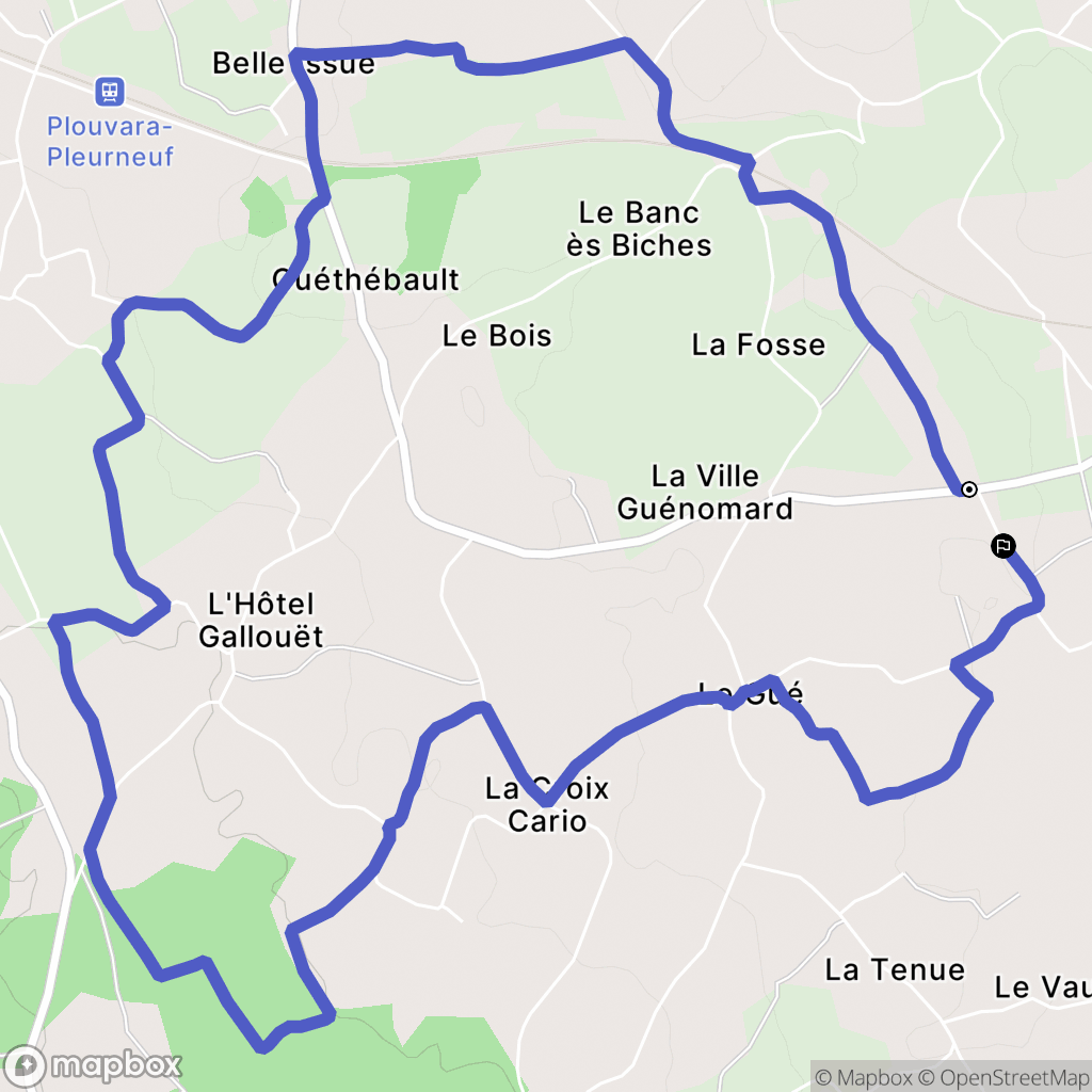 La Méaugon : carte du parcours de randonnée - France