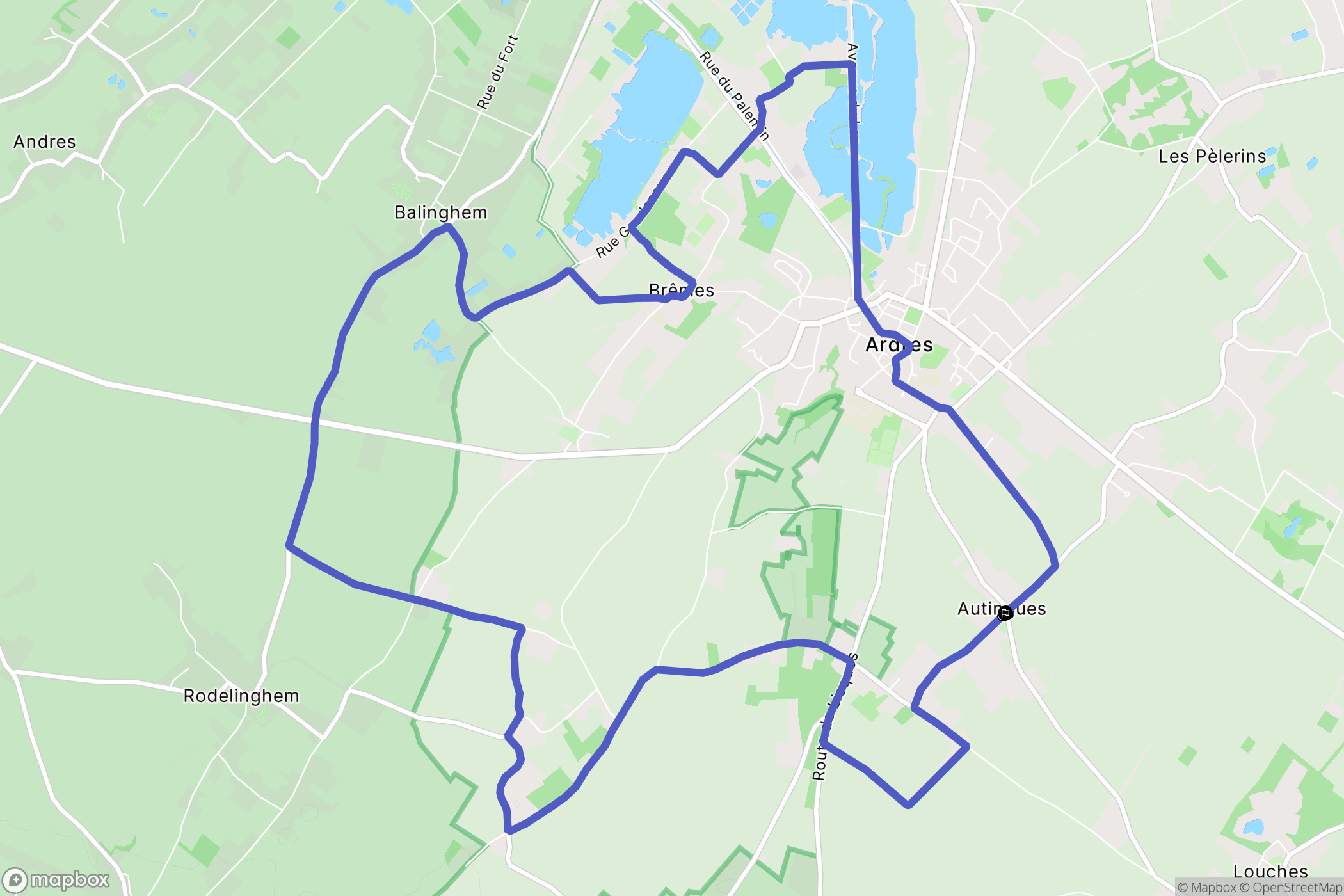 Autingues : carte du parcours de randonnée - France