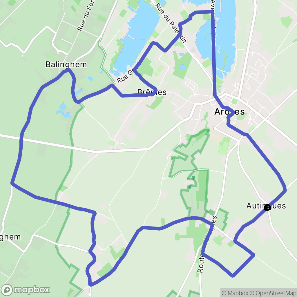 Autingues : carte du parcours de randonnée - France