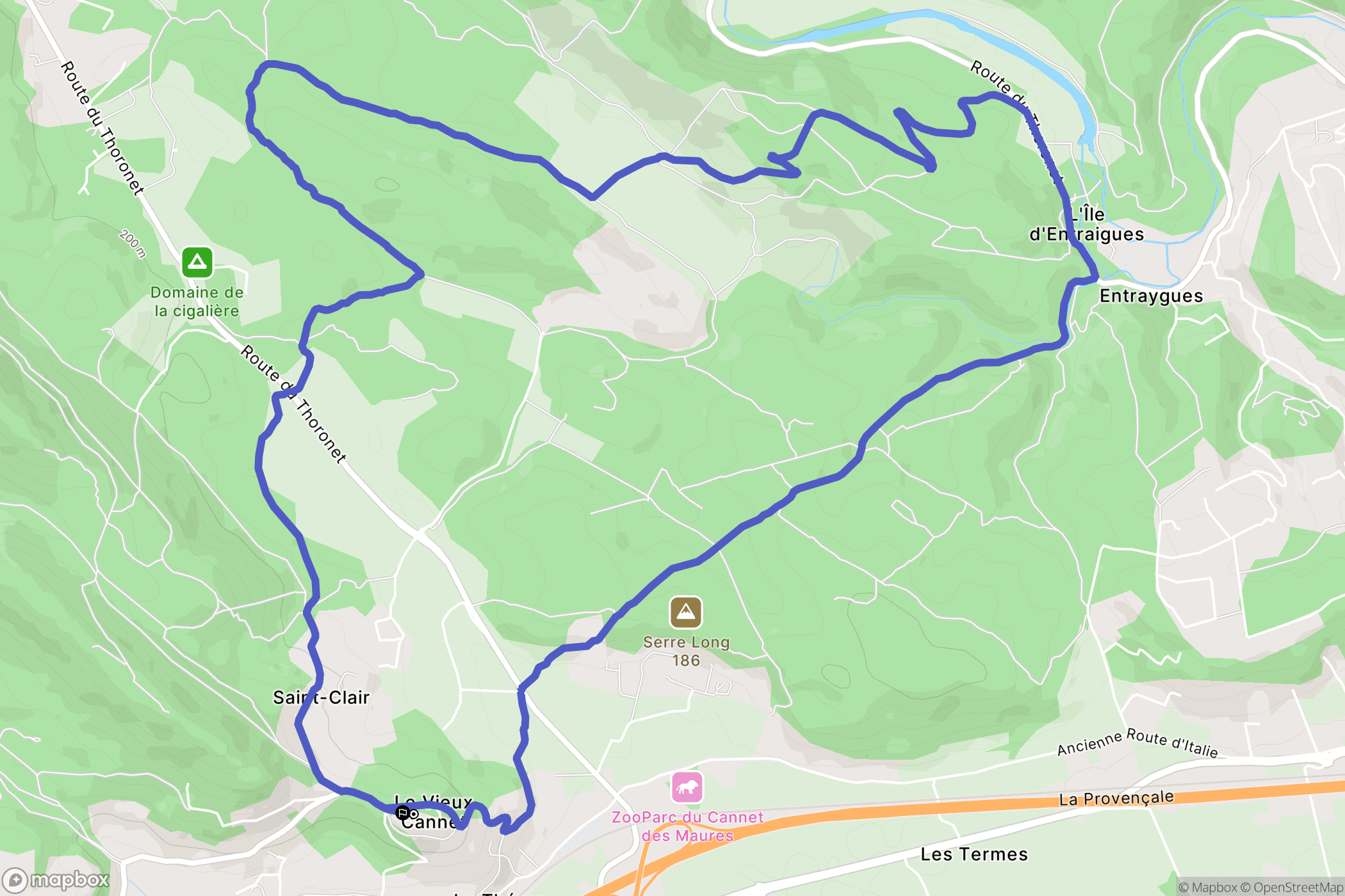 Le Cannet-des-Maures : carte du parcours de randonnée - France