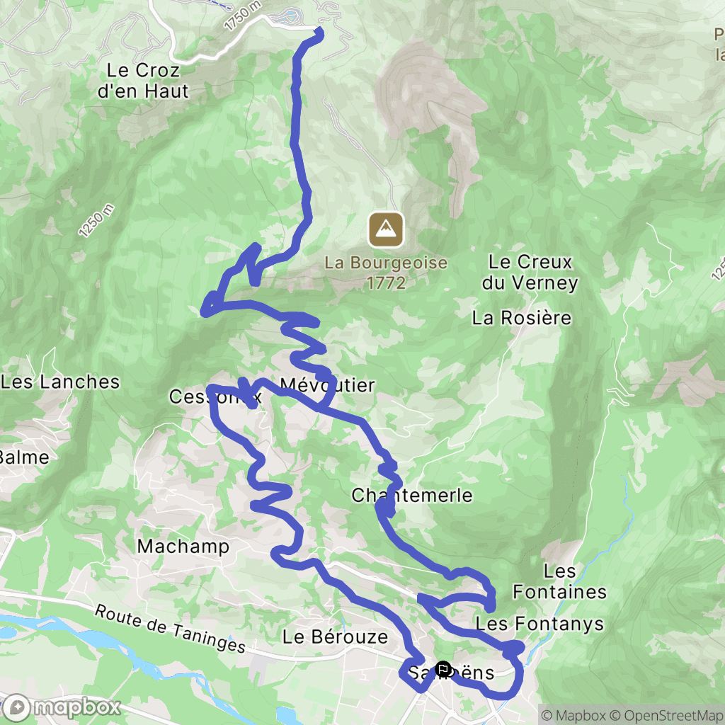 Samoëns : carte du parcours de randonnée - France
