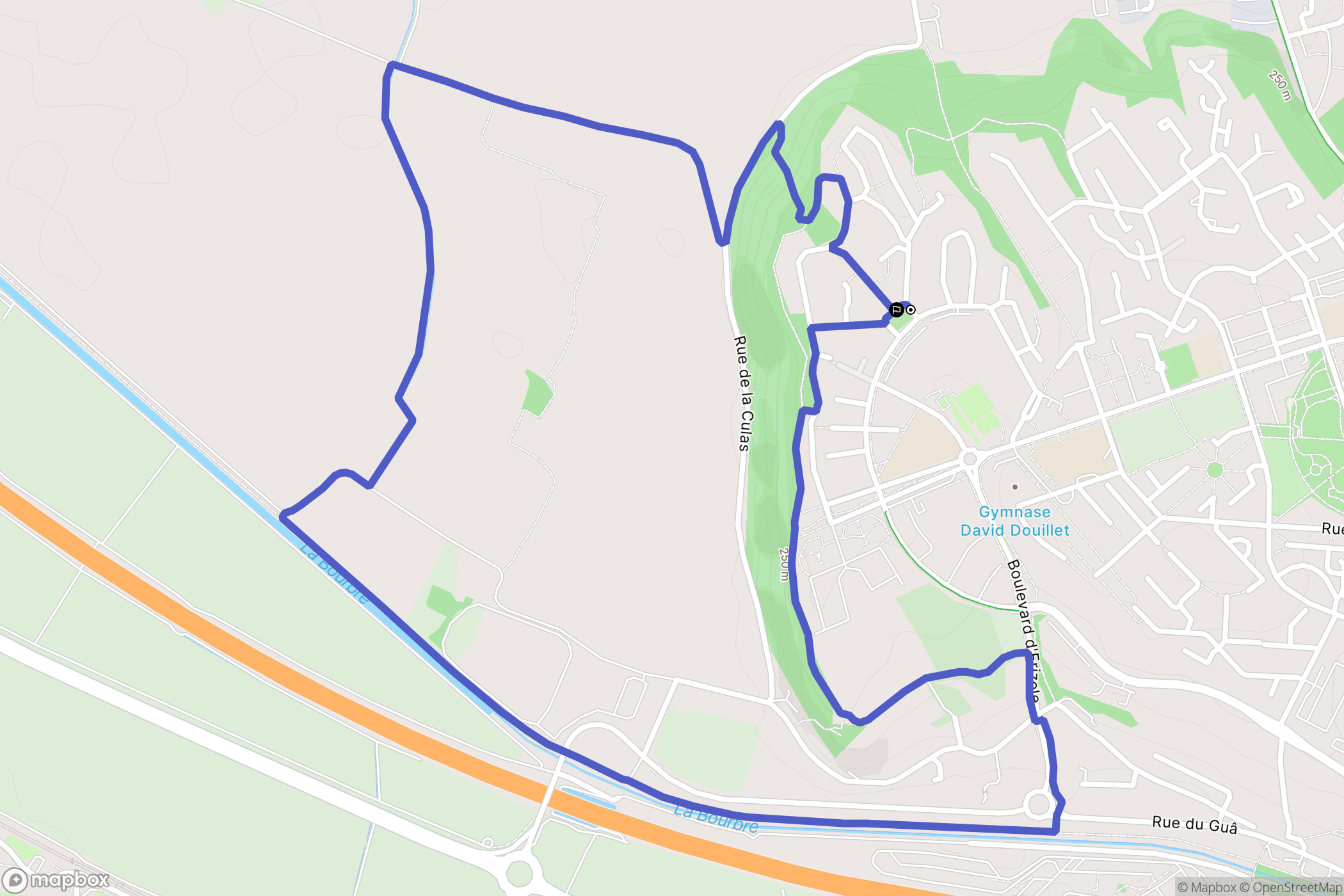 L'Isle-d'Abeau : carte du parcours de randonnée - France