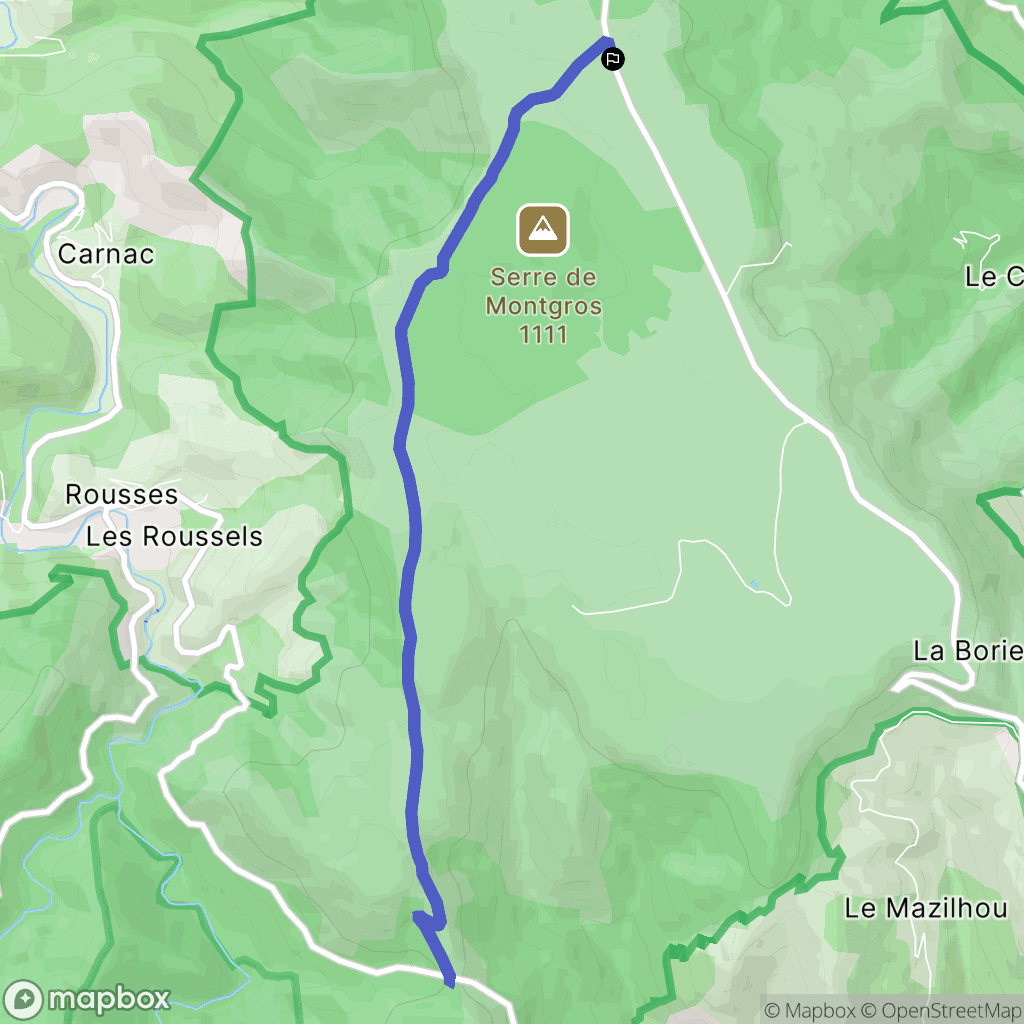 Le Pompidou : carte du parcours de randonnée - France
