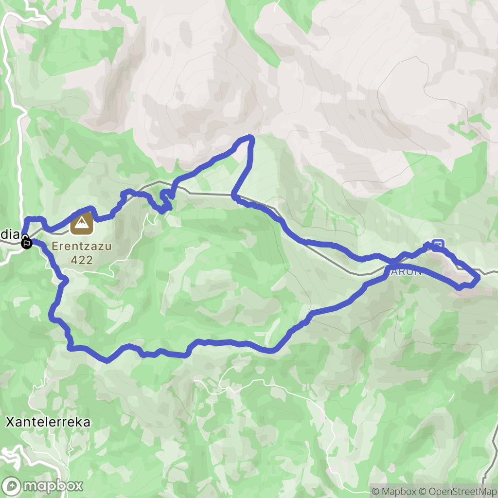 Bera : carte du parcours de randonnée - France