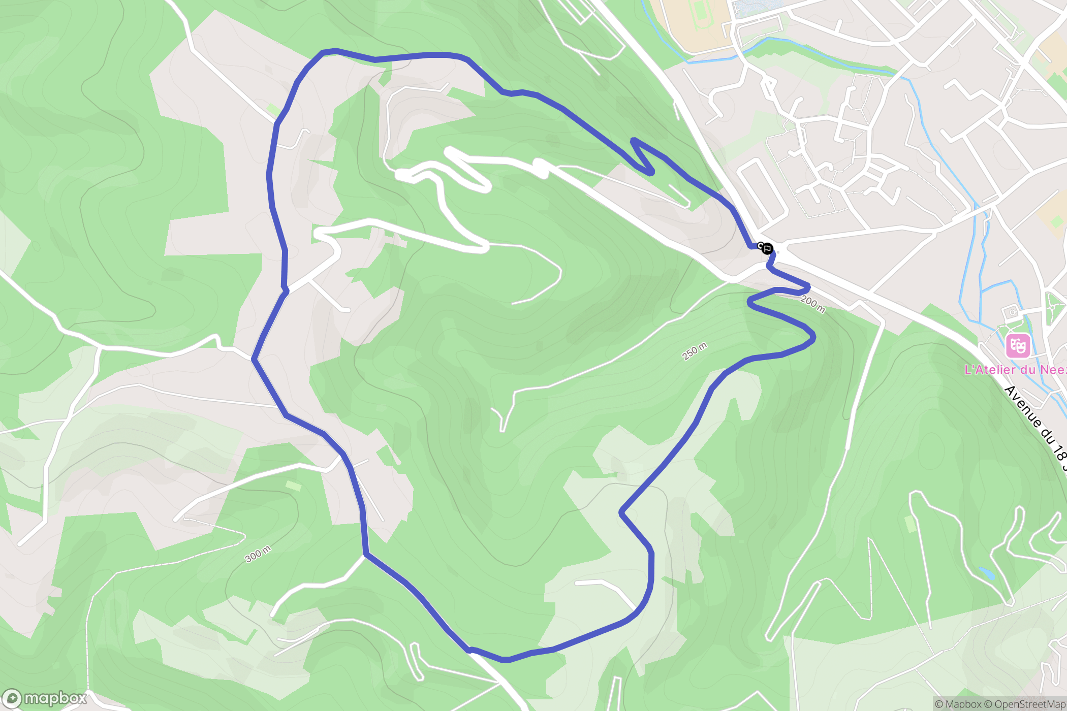 Jurançon : carte du parcours de randonnée - France