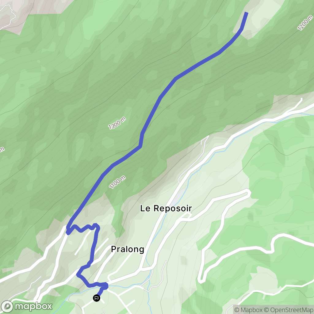 Le Reposoir : carte du parcours de randonnée - France