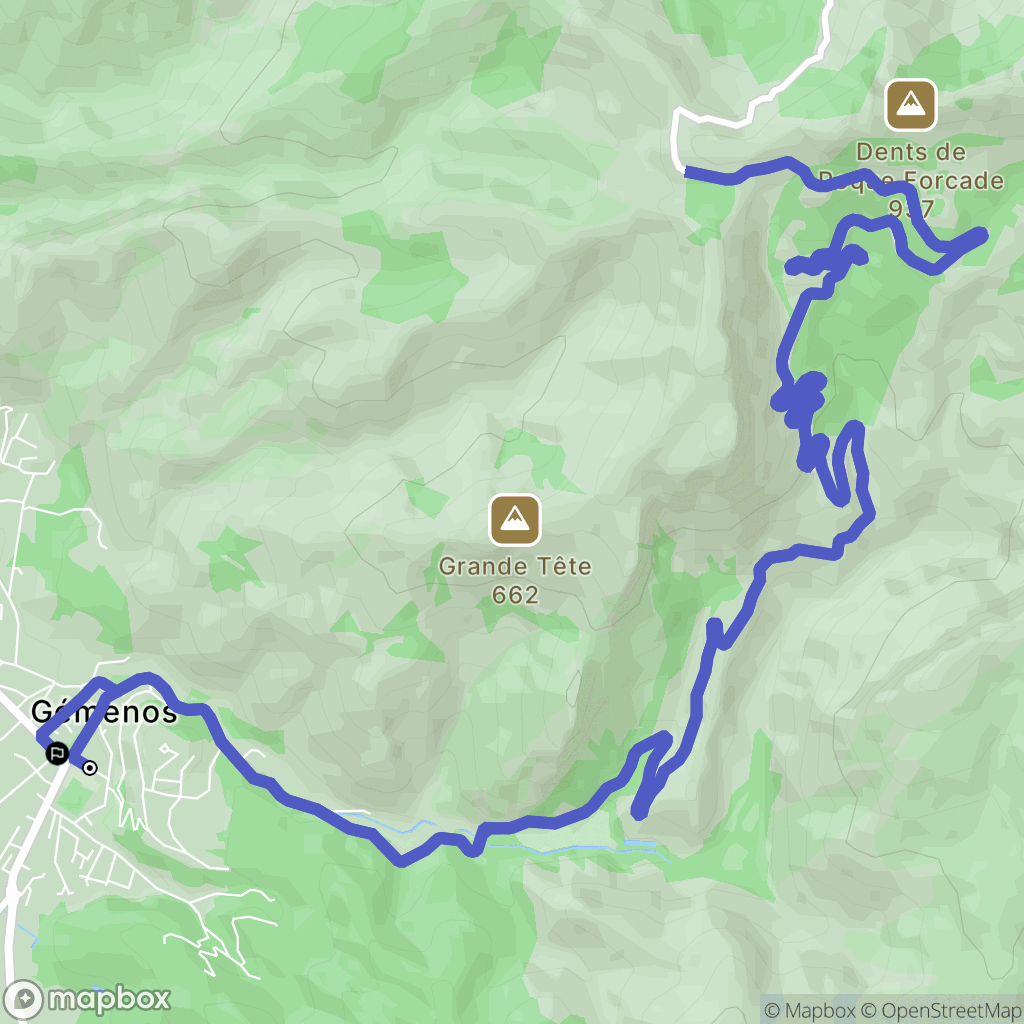 Gémenos : carte du parcours de randonnée - France