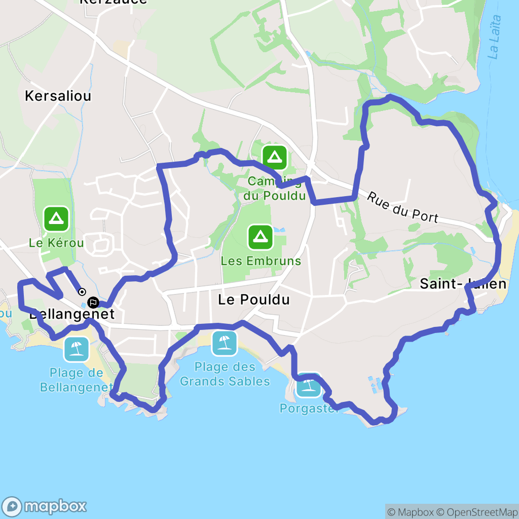 Clohars-Carnoët : carte du parcours de randonnée - France