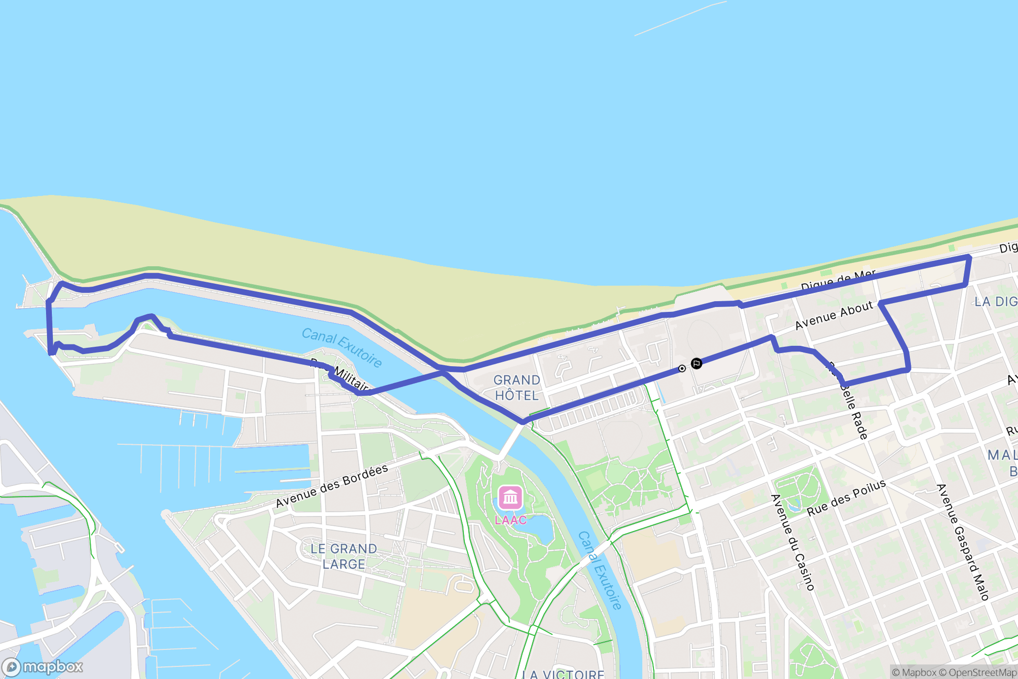 Dunkerque : carte du parcours de randonnée - France