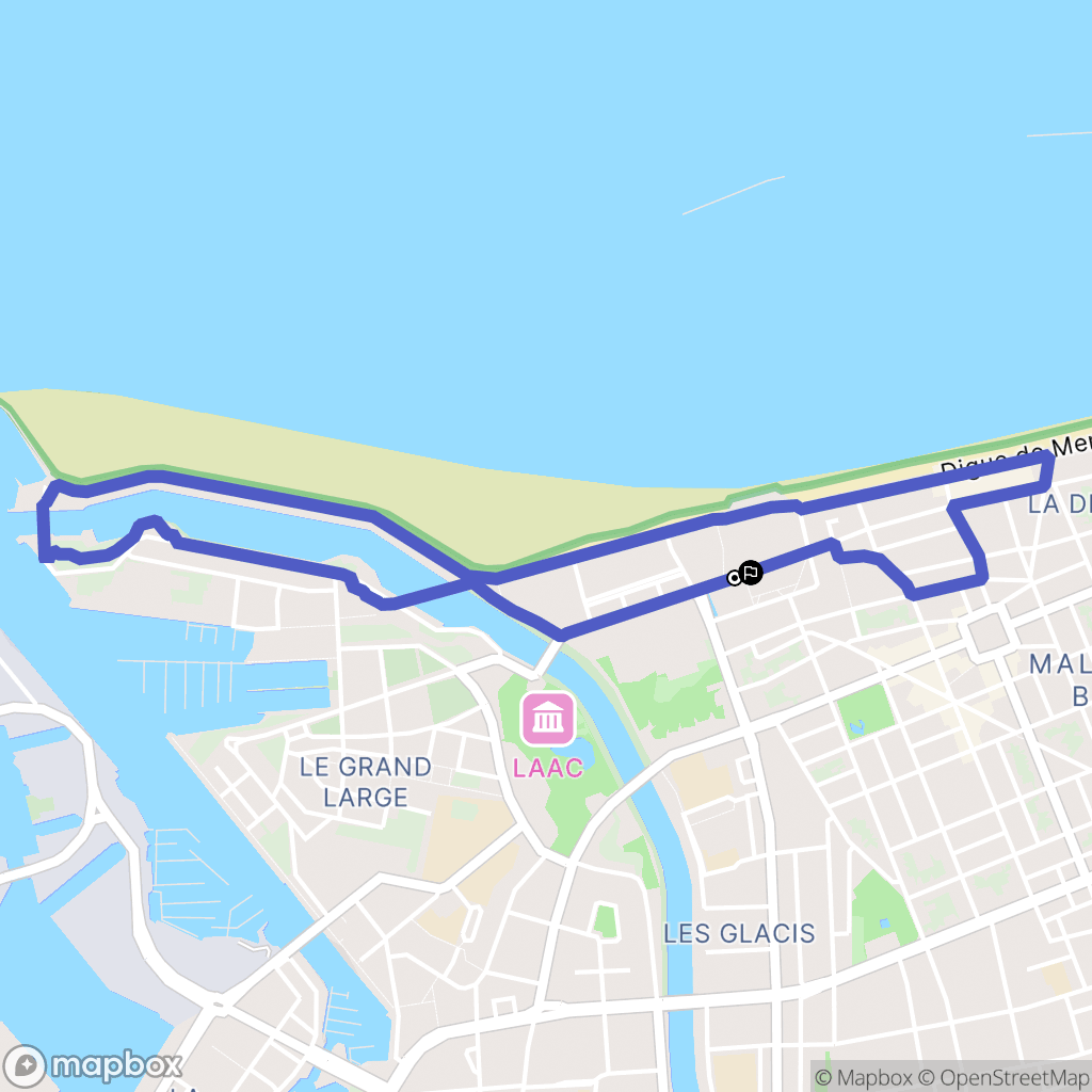Dunkerque : carte du parcours de randonnée - France