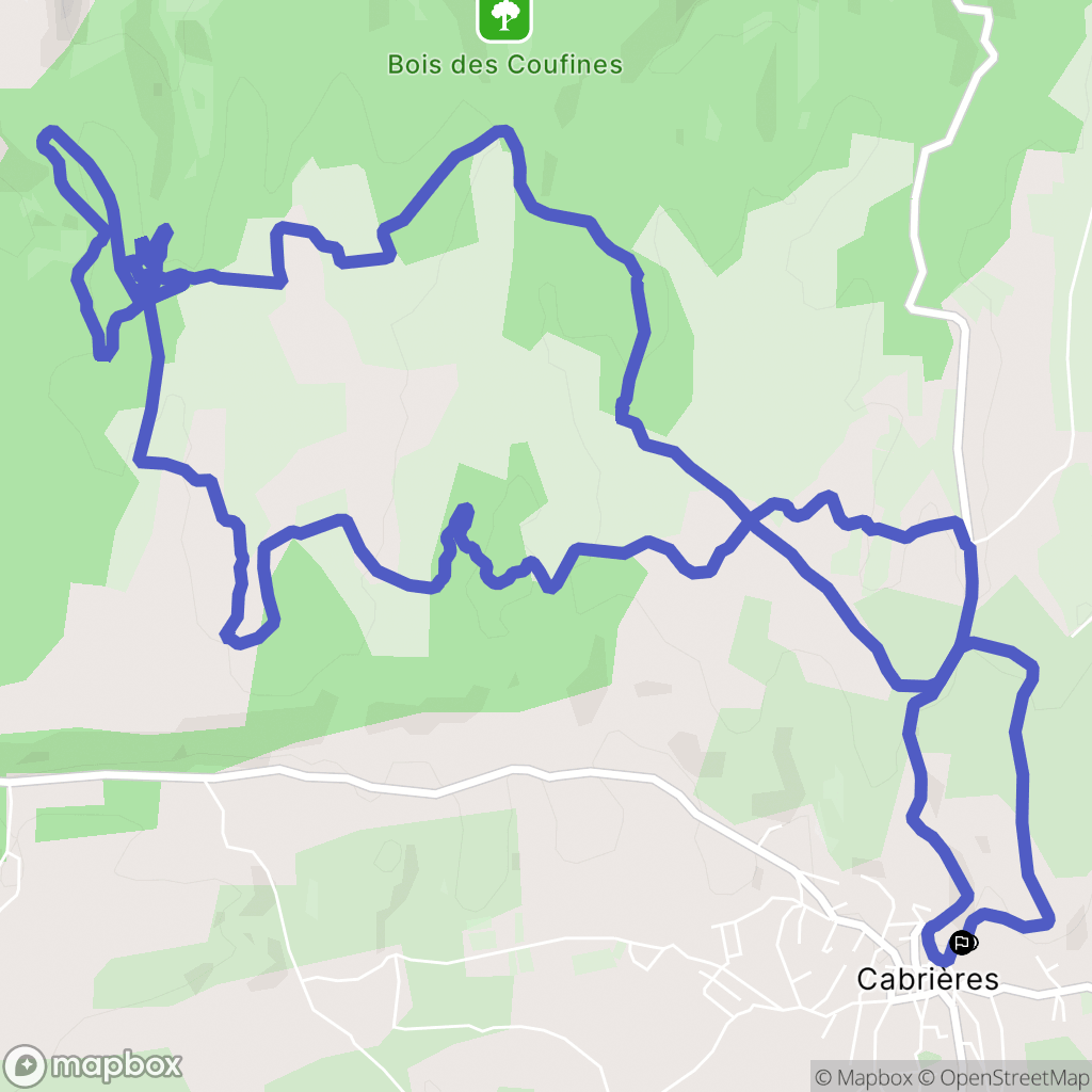 Cabrières : carte du parcours de randonnée - France