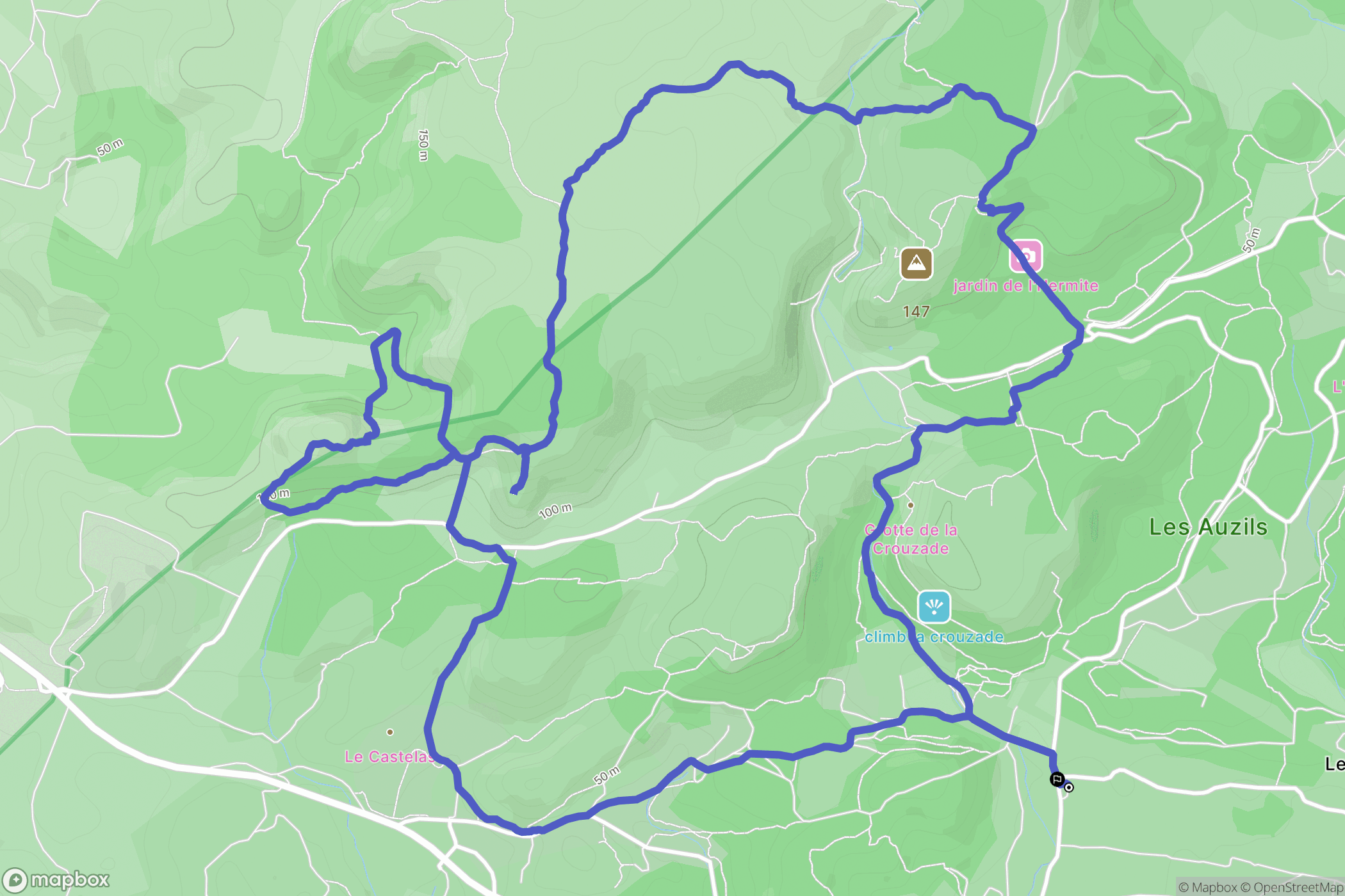 Gruissan : carte du parcours de randonnée - France