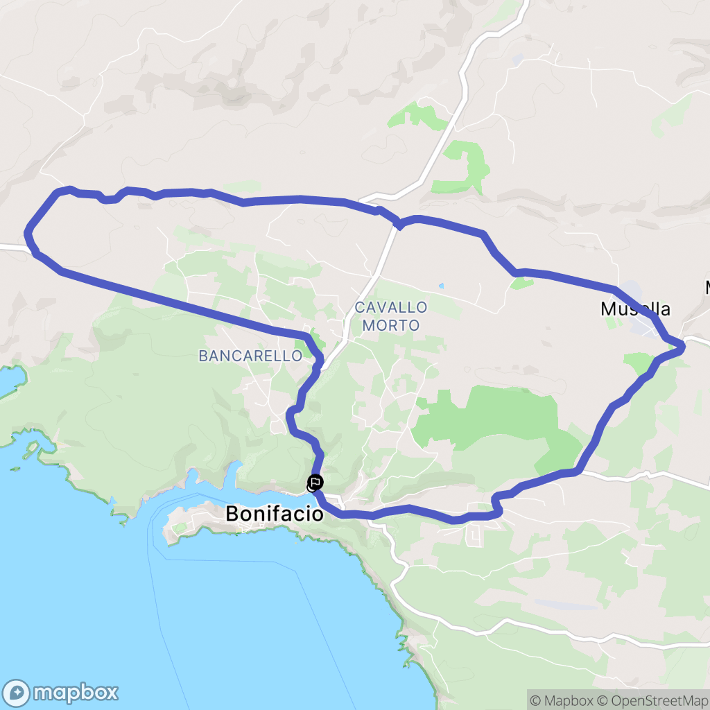 Bonifacio : carte du parcours de randonnée - France