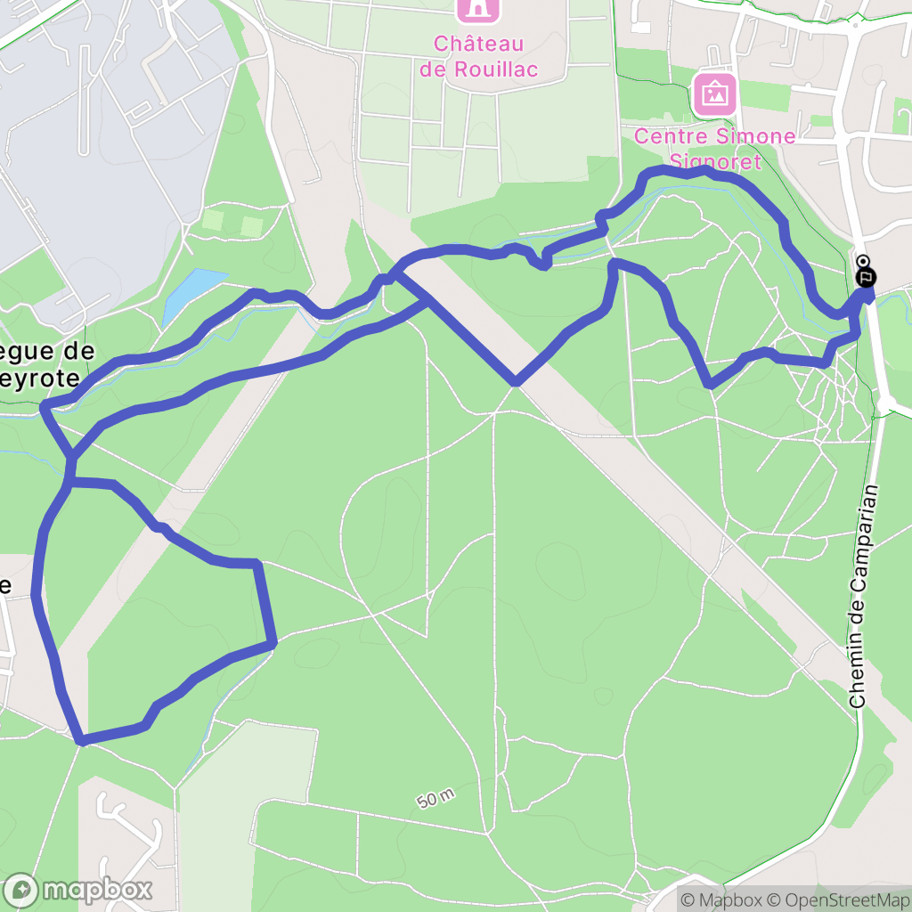 Canéjan : carte du parcours de randonnée - France