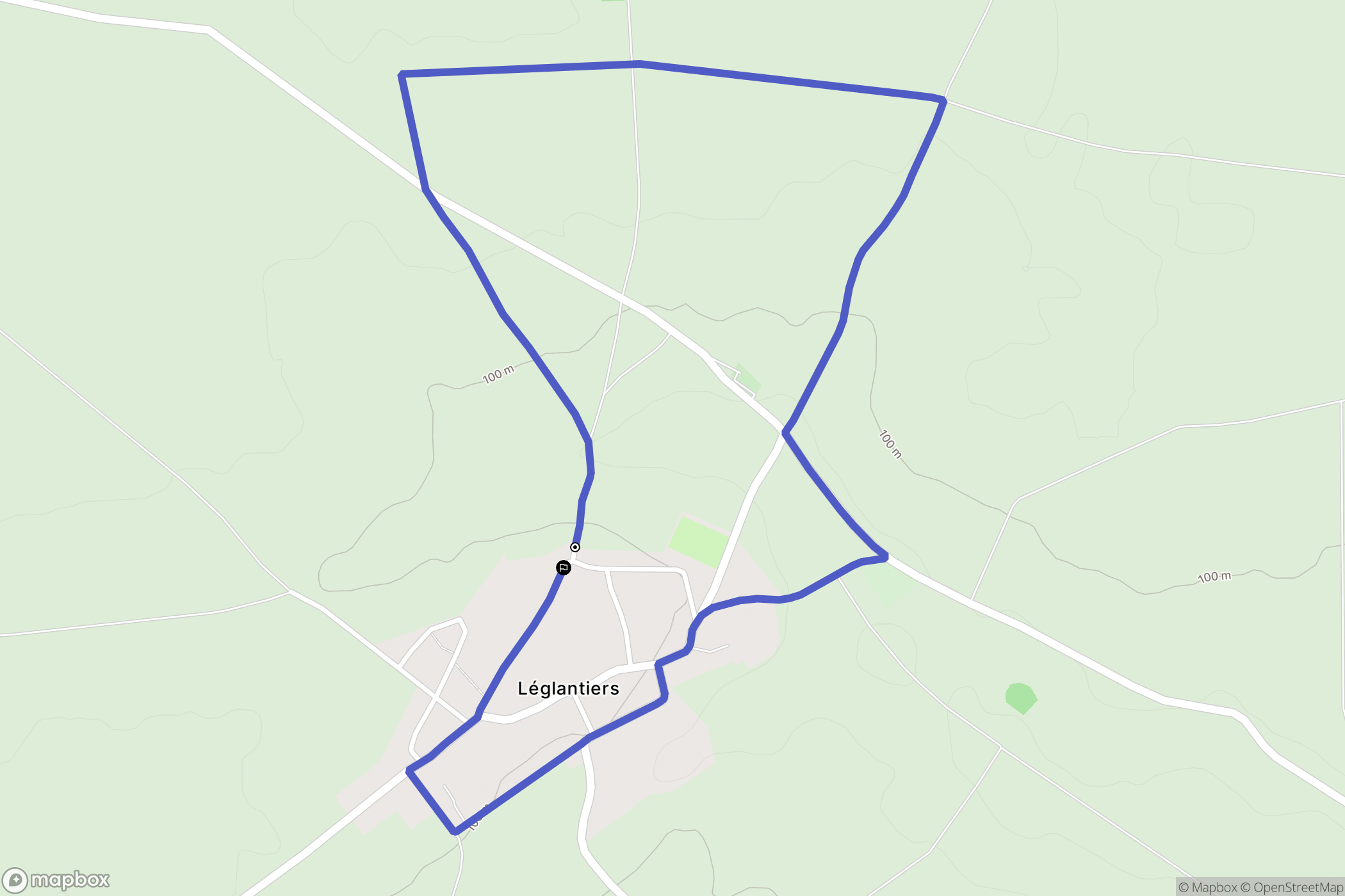 Léglantiers : carte du parcours de randonnée - France