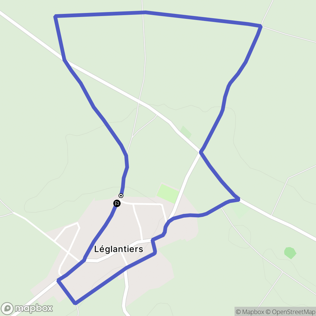 Léglantiers : carte du parcours de randonnée - France