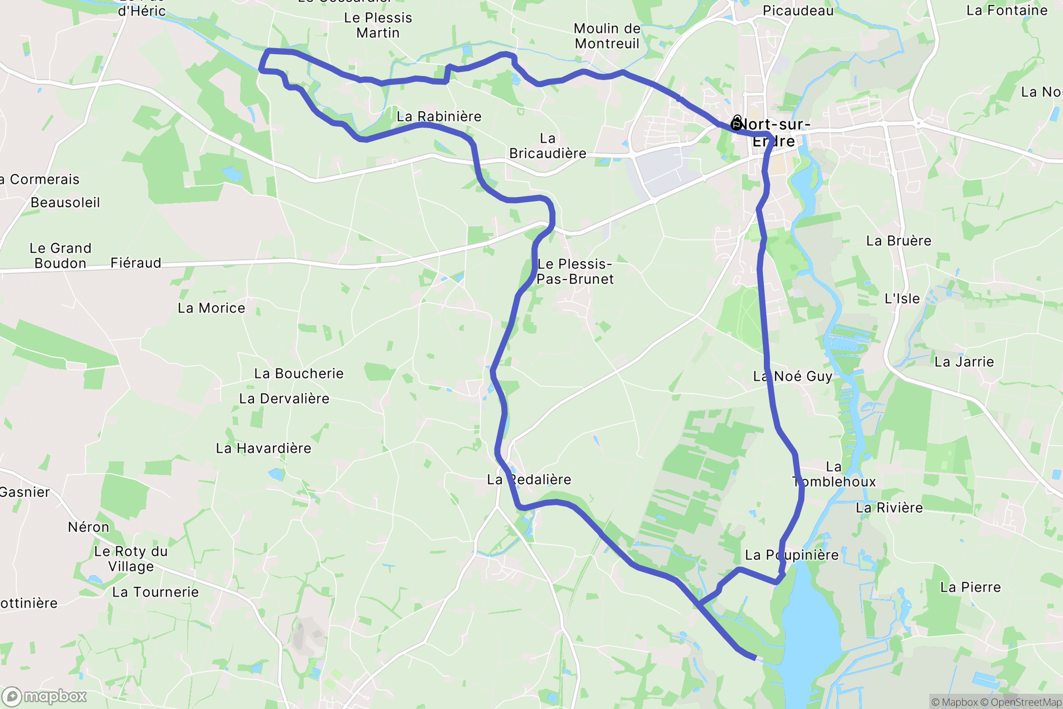 Nort-sur-Erdre : carte du parcours de randonnée - France