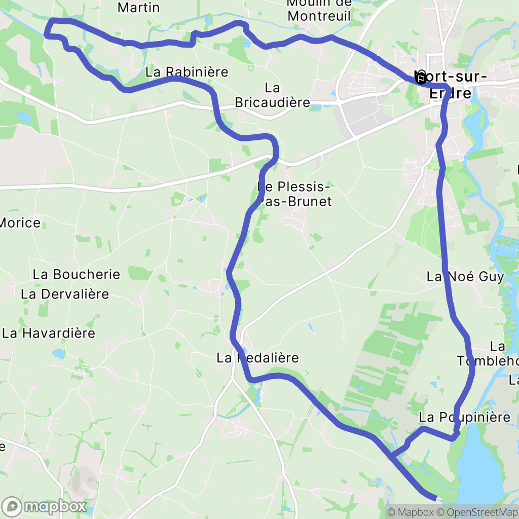 Nort-sur-Erdre : carte du parcours de randonnée - France