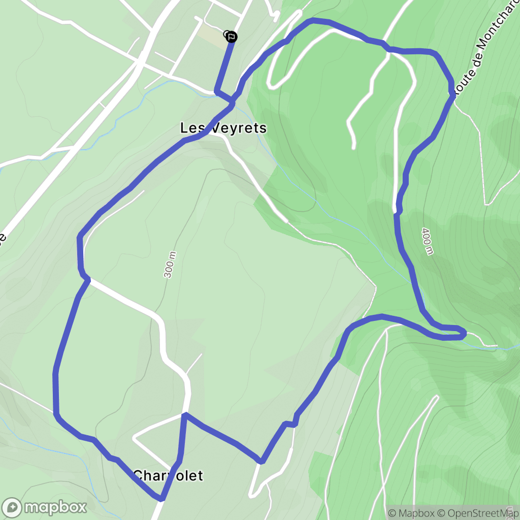 Izeron : carte du parcours de randonnée - France