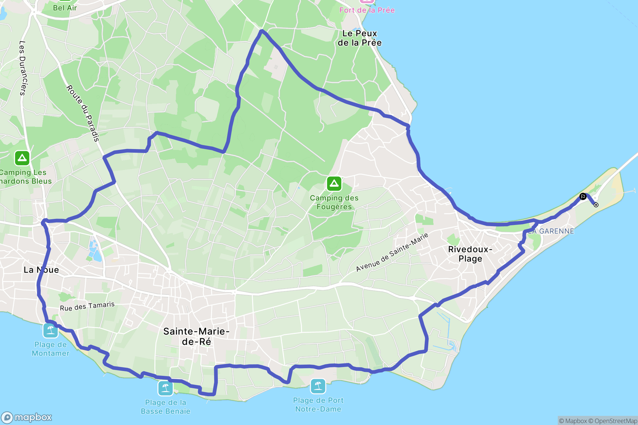 Rivedoux-Plage : carte du parcours de randonnée - France