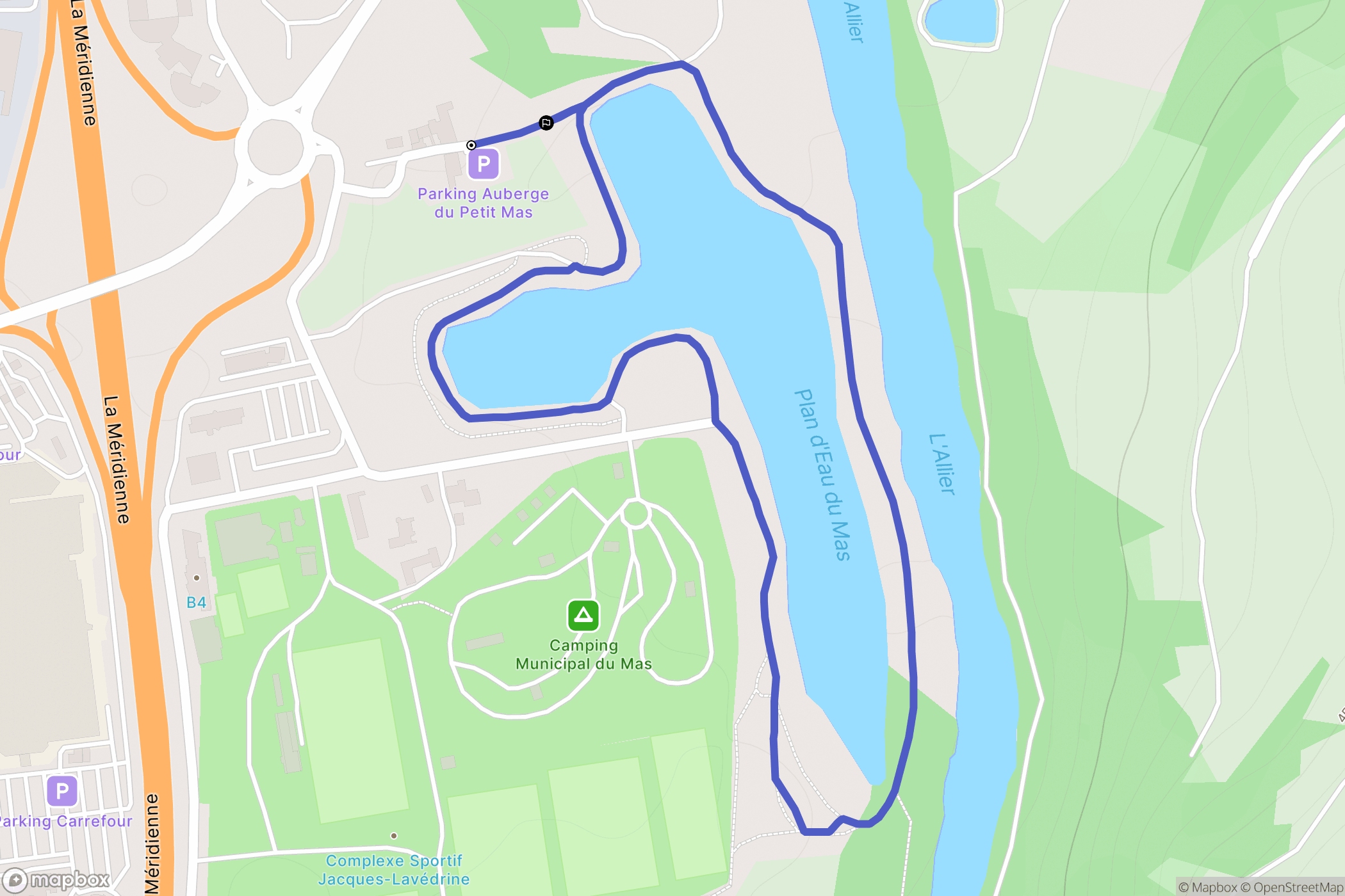 Issoire : carte du parcours de randonnée - France