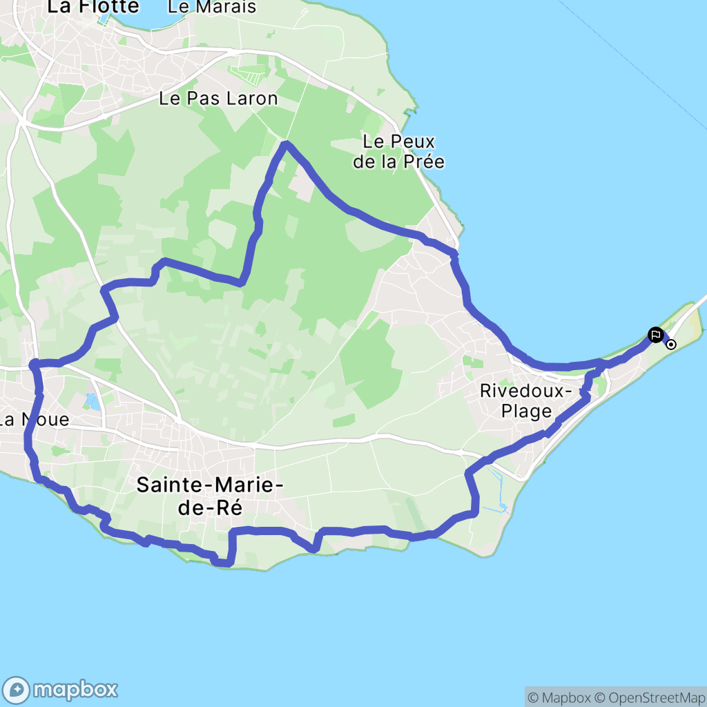 Rivedoux-Plage : carte du parcours de randonnée - France