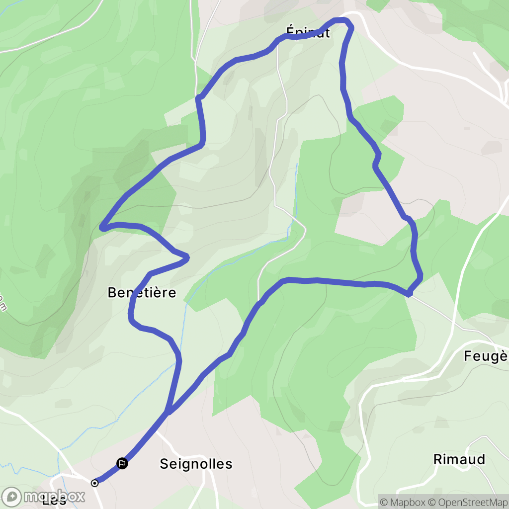 La Tuilière : carte du parcours de randonnée - France