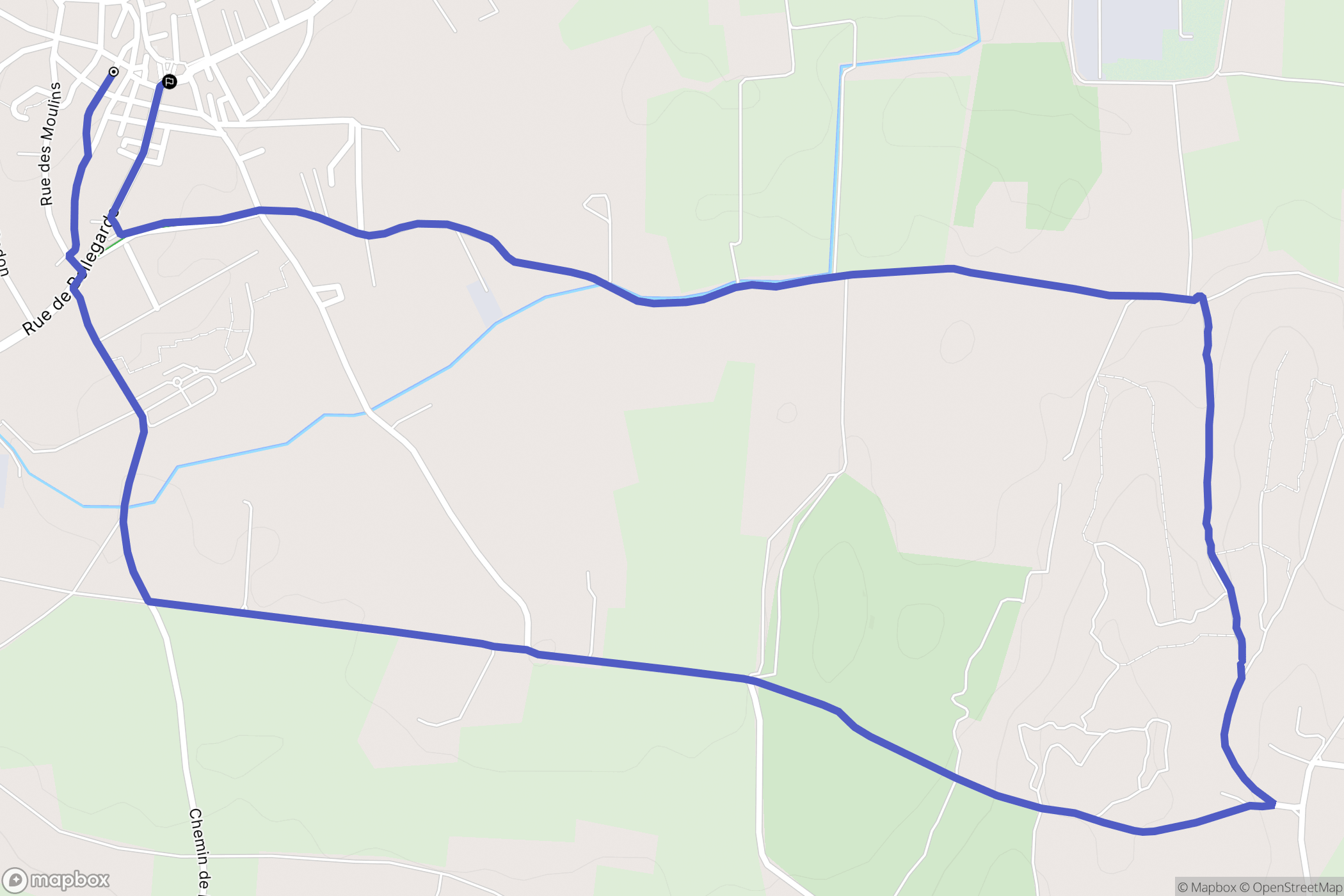 Jonquières-Saint-Vincent : carte du parcours de randonnée - France