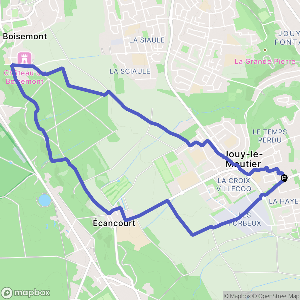 Jouy-le-Moutier : carte du parcours de randonnée - France