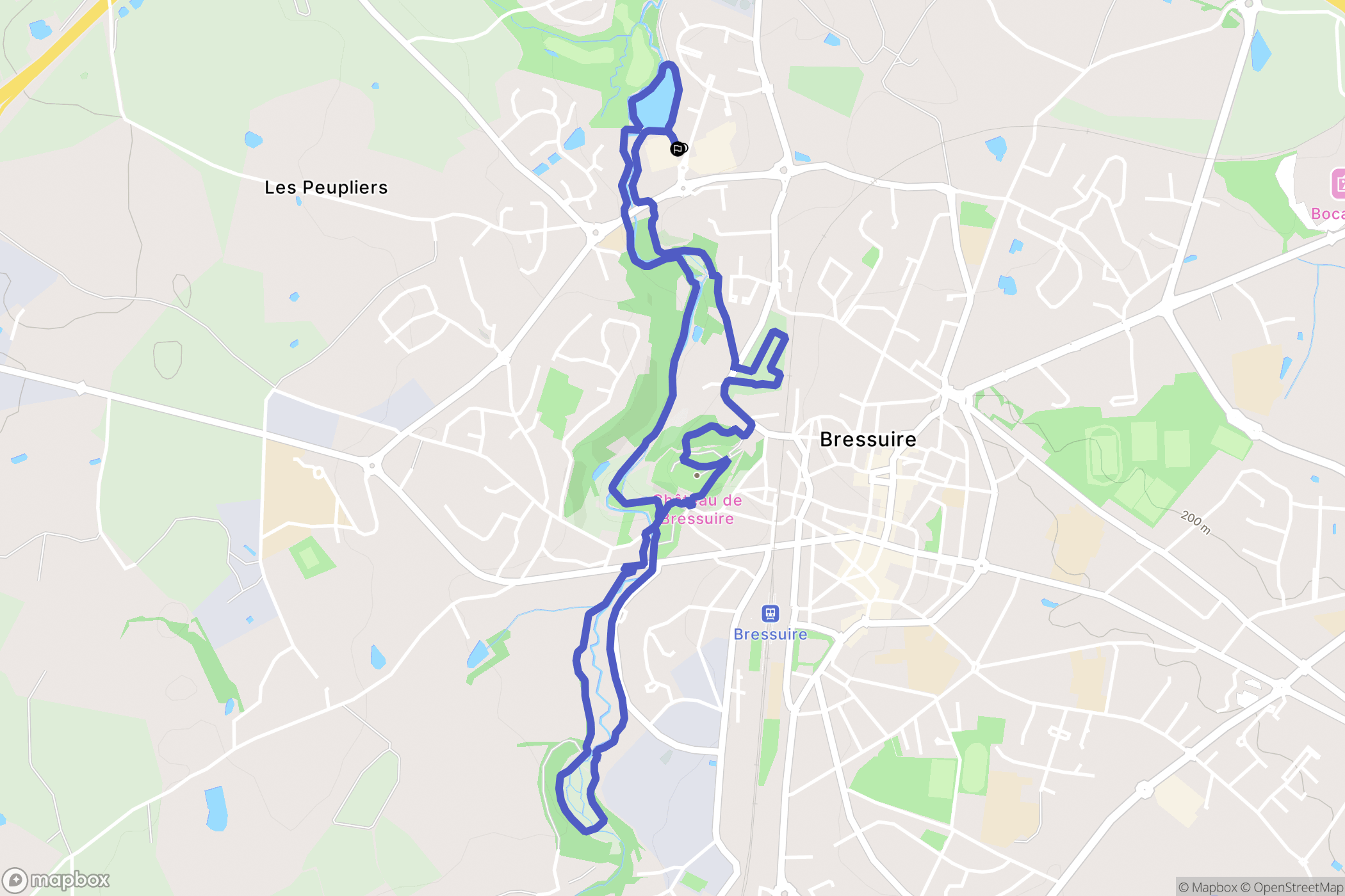 Bressuire : carte du parcours de randonnée - France