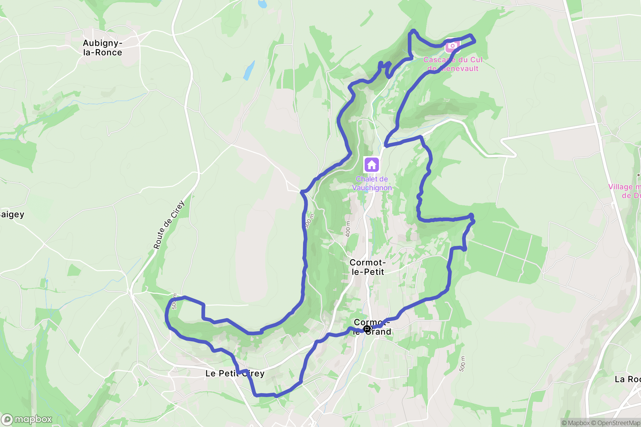 Cormot-Vauchignon : carte du parcours de randonnée - France
