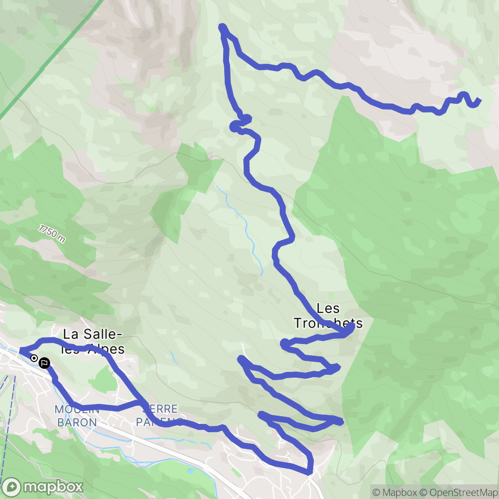 La Salle-les-Alpes : carte du parcours de randonnée - France
