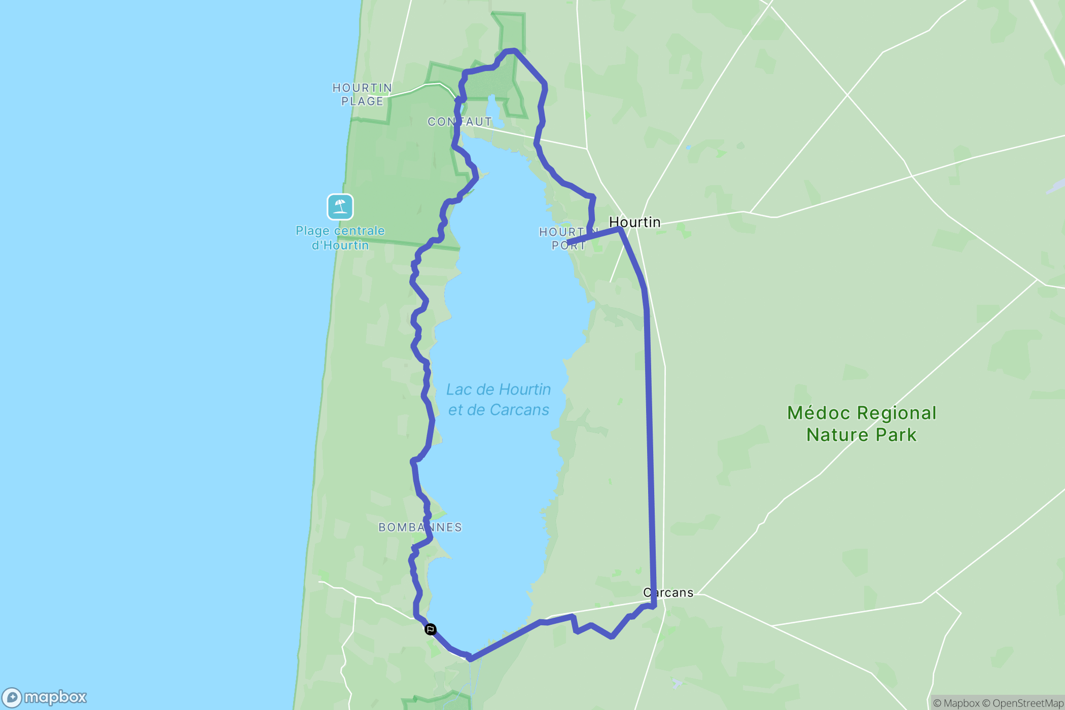 Carcans : carte du parcours de randonnée - France