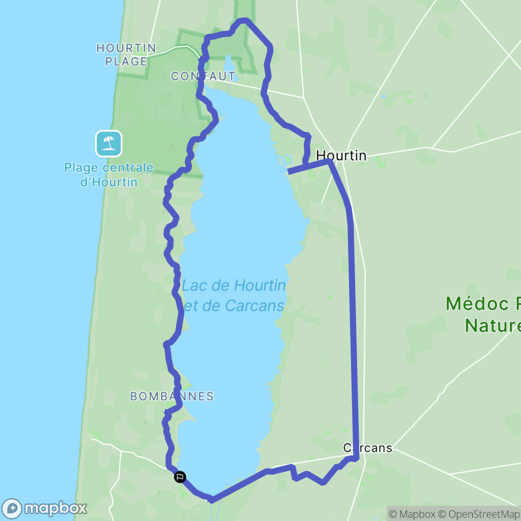 Carcans : carte du parcours de randonnée - France