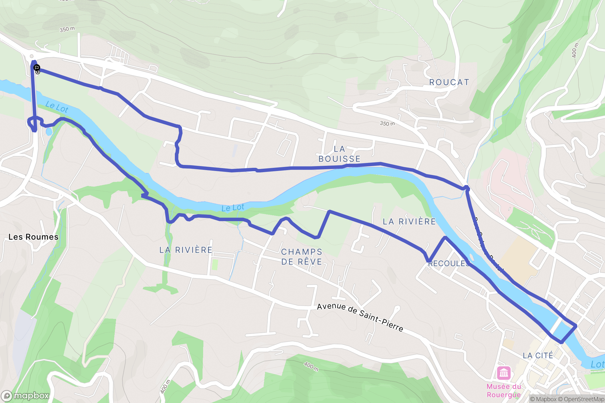 Espalion : carte du parcours de randonnée - France