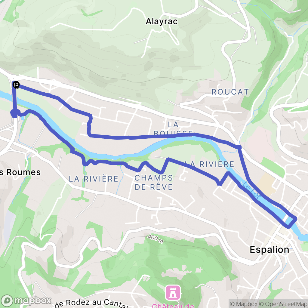 Espalion : carte du parcours de randonnée - France