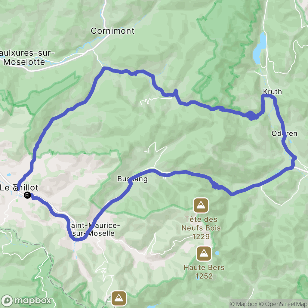 Le Thillot : carte du parcours de randonnée - France